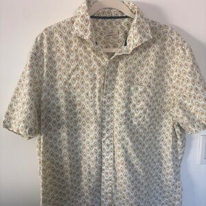 Johnnie-O Hangin’ Out Russel Avocado Print Shirt • XL • Linen Blend